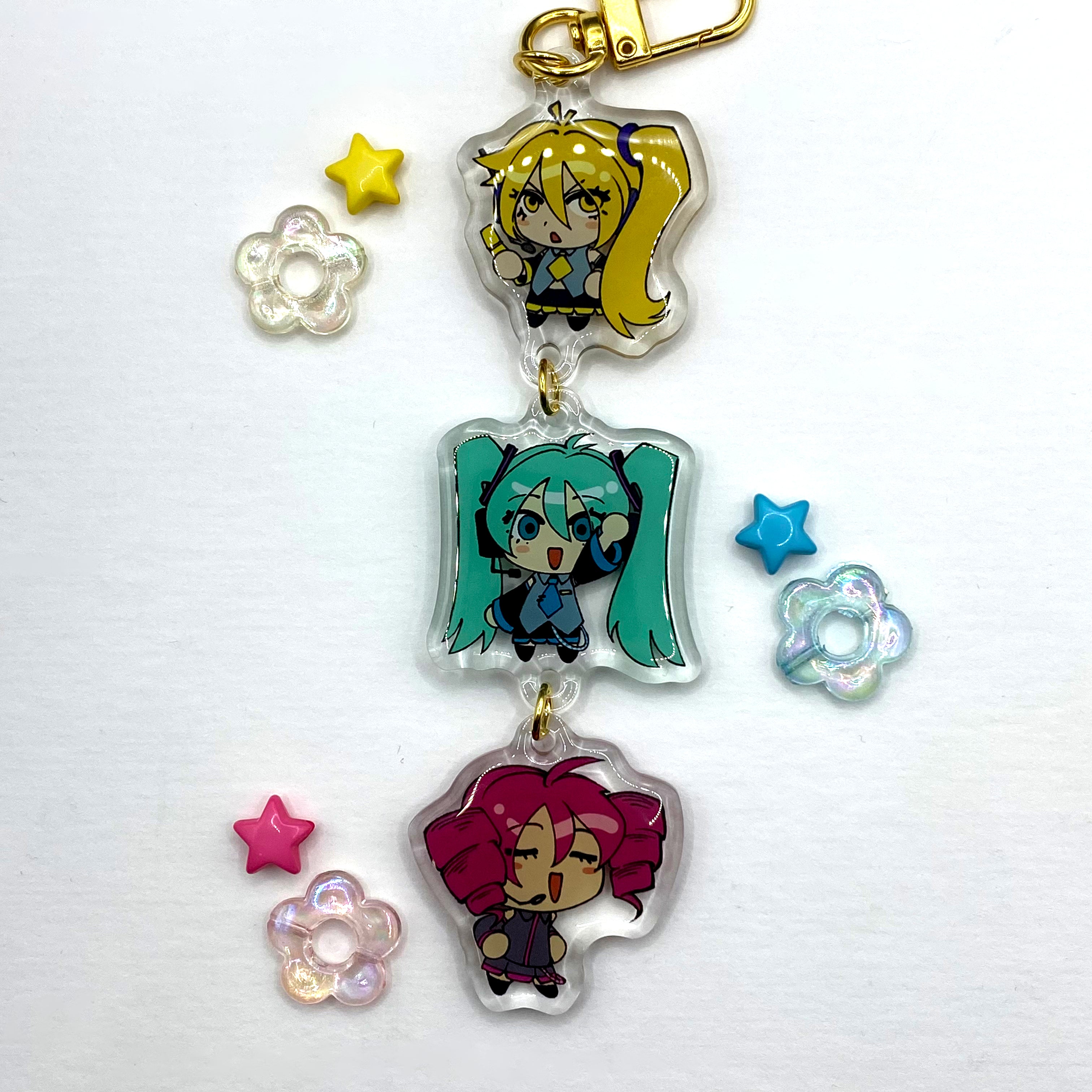 Triple Baka Linked Acrylic Charm