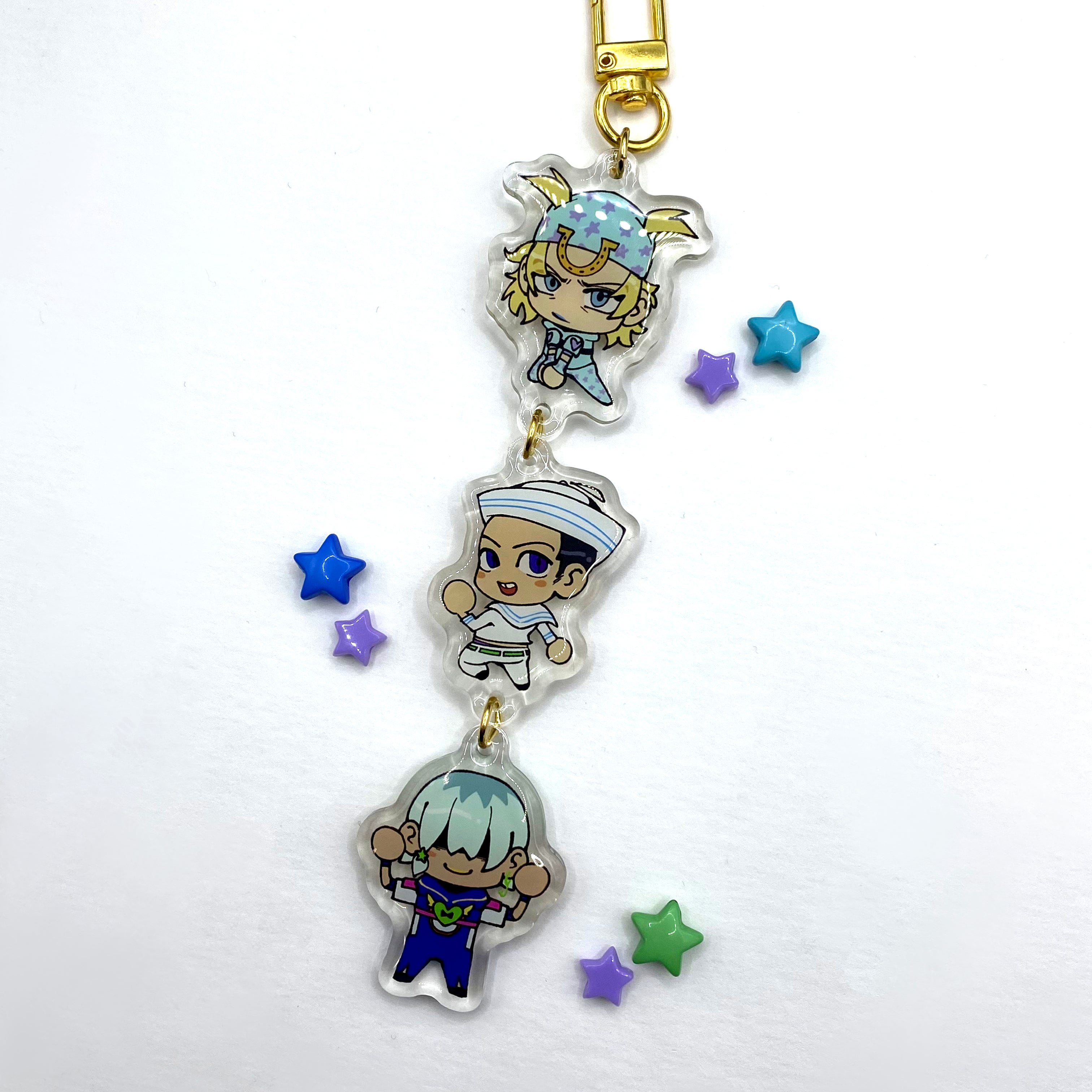 JJBA Protagonists Linked Acrylic Charms
